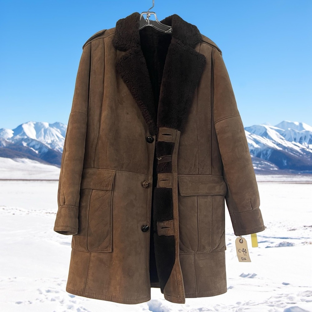 Texas Tanning Men's Brown Genuine Shearling Coat size 36